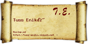 Tuss Enikő névjegykártya